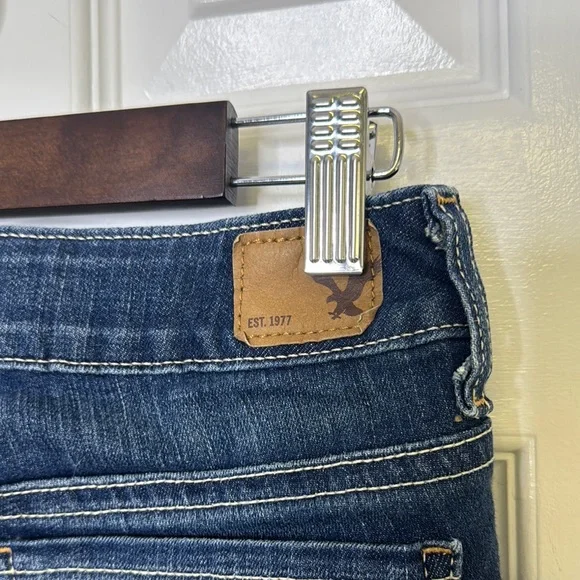 American Eagle Blue Denim Jean Shorts Waist: 14”-15” - Picture 4 of 5
